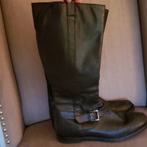 Cole Hann black leather riding boots 8B